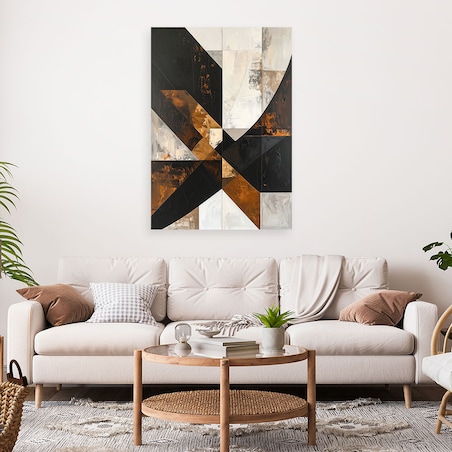 Obraz do salonu sypialni biura loftu, Geometryczna abstrakcja tekstura brązowy
