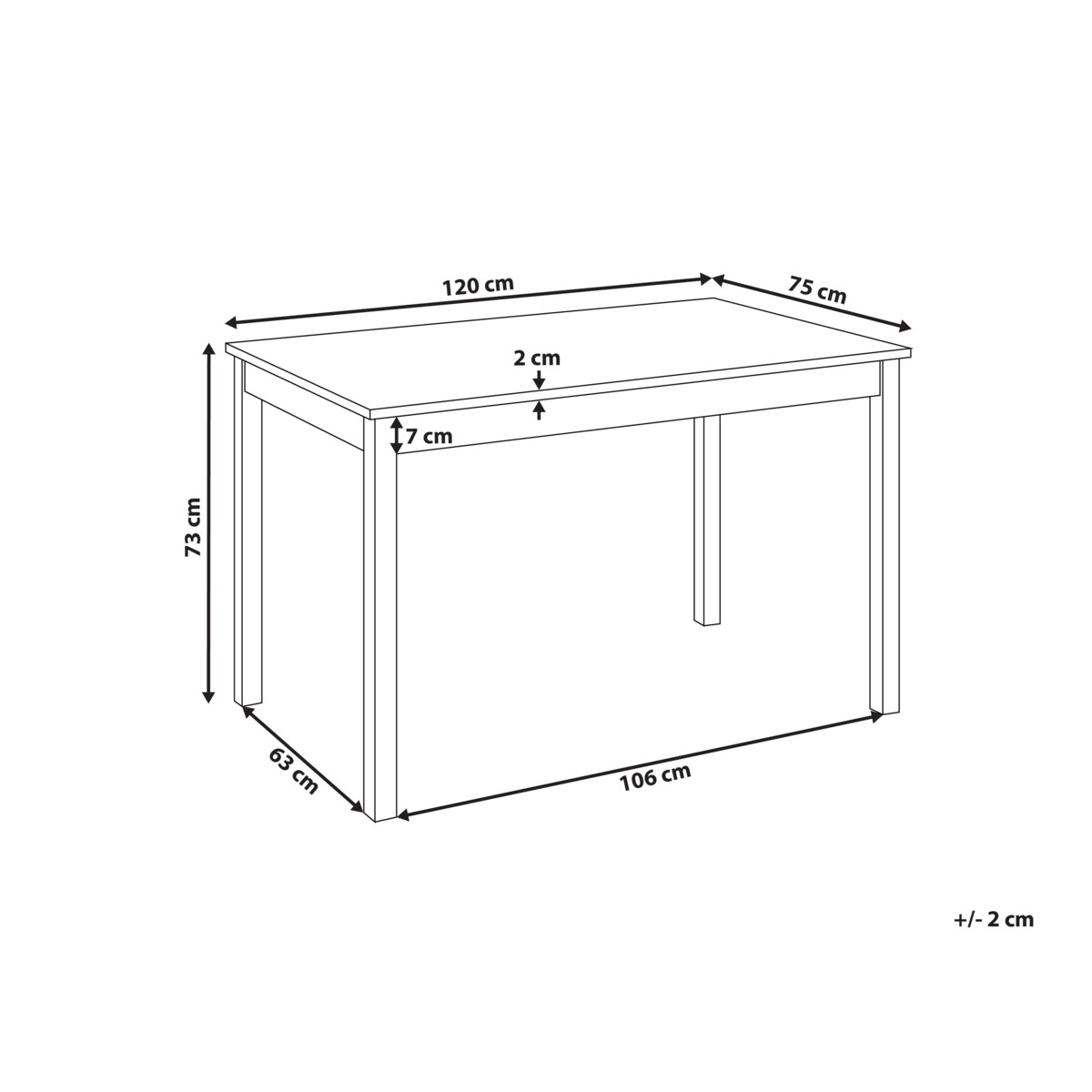 Stół do jadalni BARLEE Biały 120 cm 75 cm Drewno