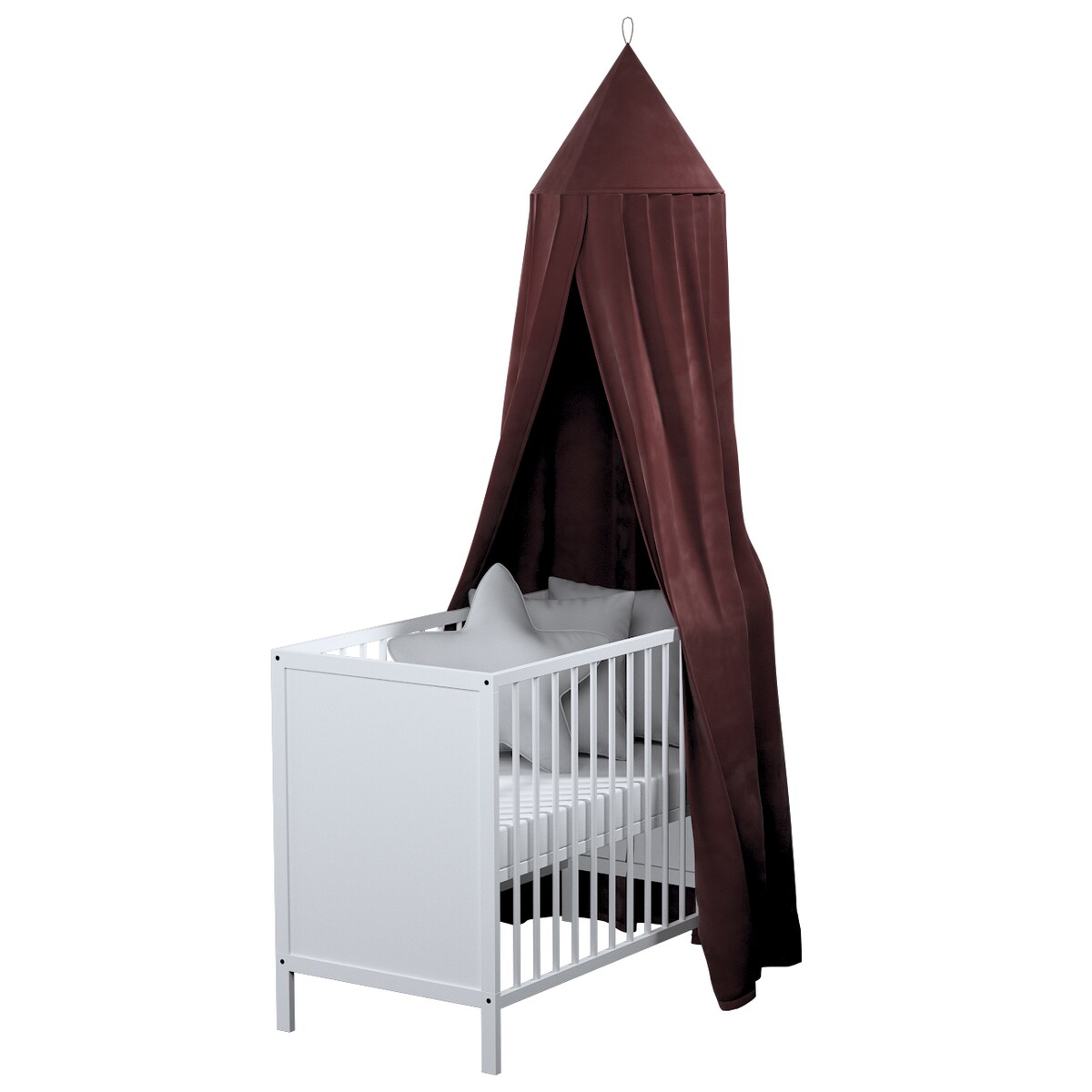 Baldachim do łóżeczka, bordowy, fi 50cmx230cm, Posh Velvet