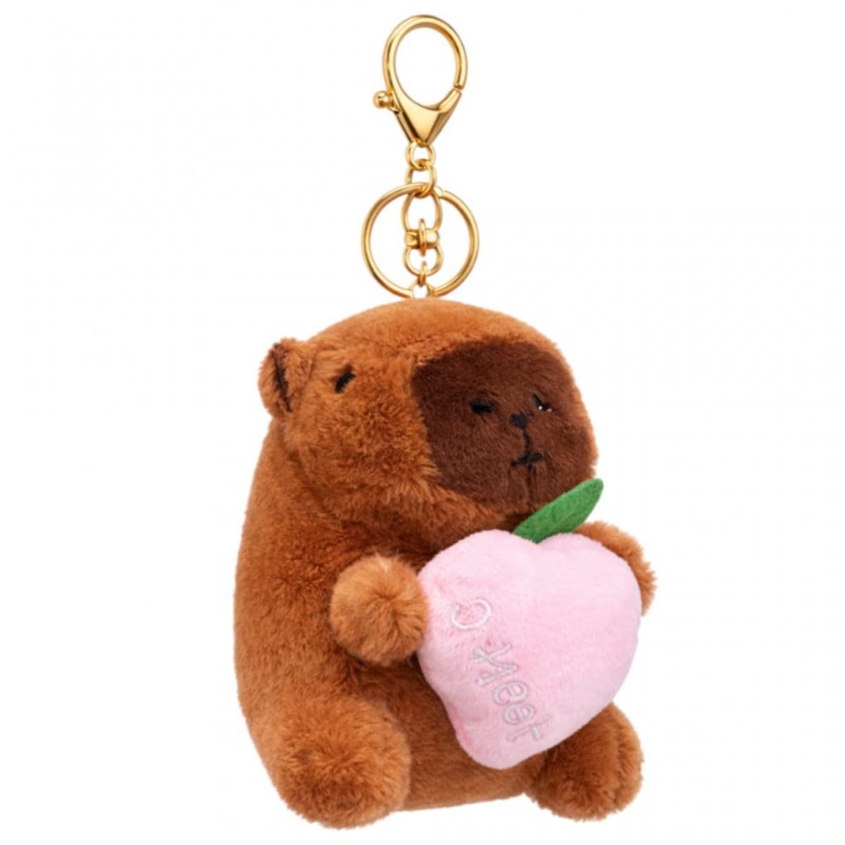 Brelok do kluczy pluszowa puchata Kapibara z brzoskwinią BRL390