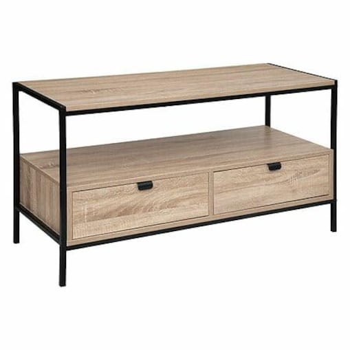 SZAFKA RTV Aliaj naturalna/czarna 100x40x54 cm WYSOKIE NÓŻKI