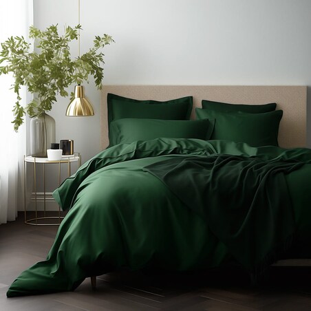 Poszewka satynowa 70x80 kolor butelkowa zieleń