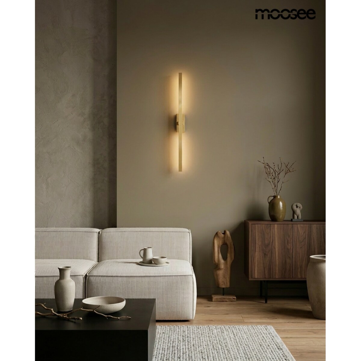 MOOSEE lampa ścienna LINE LED złota