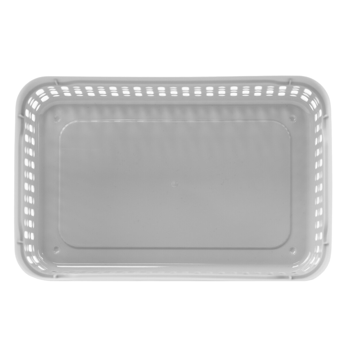 Koszyk Koszyczek Ażurowy M Plastikowy Na Kosmetyki Do Łazienki Pojemnik Z Pokrywką Zamykany Z Dziurkami Jasnoszary