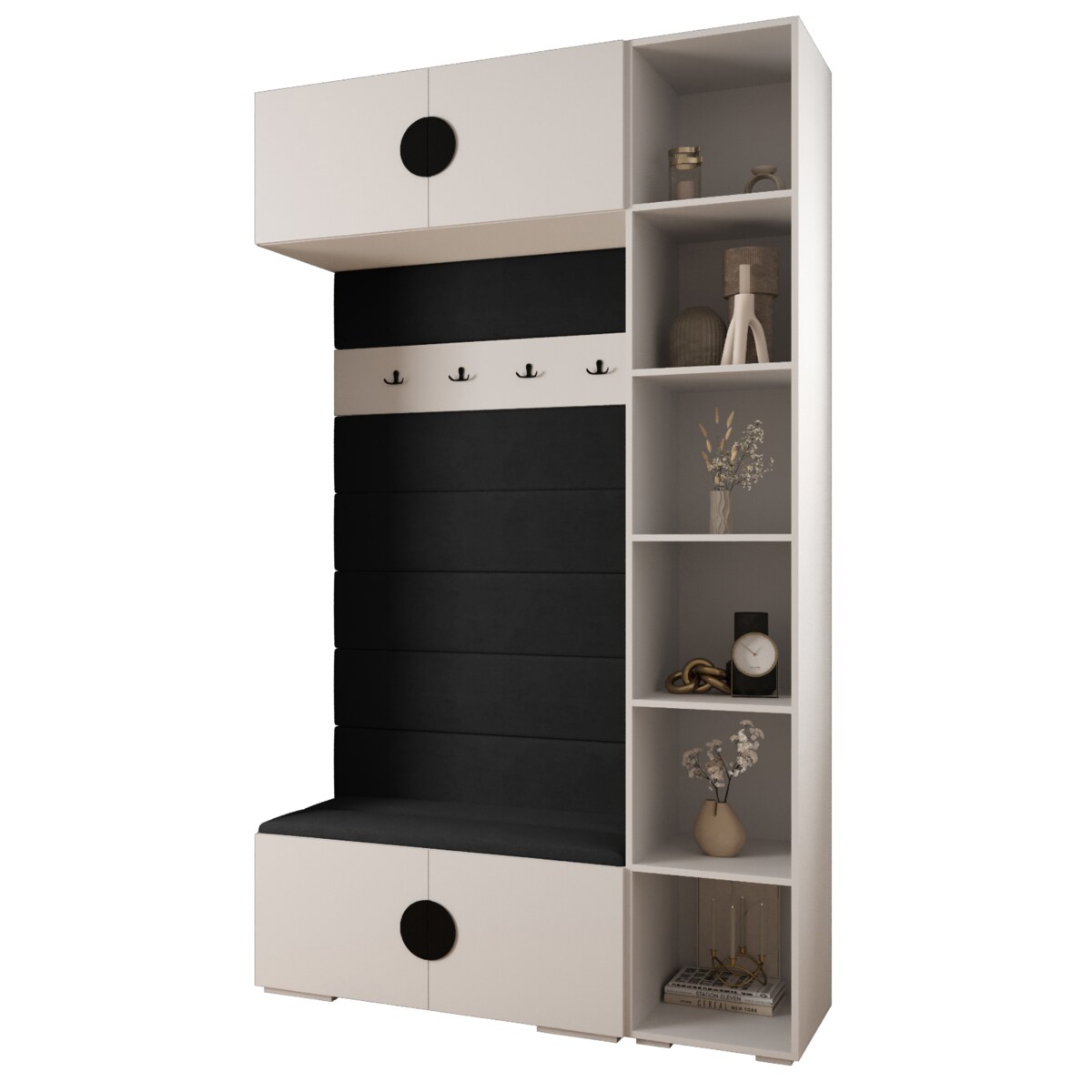 Garderoba do przedpokoju INOVA 3 Z20 biały+czarny+manila18