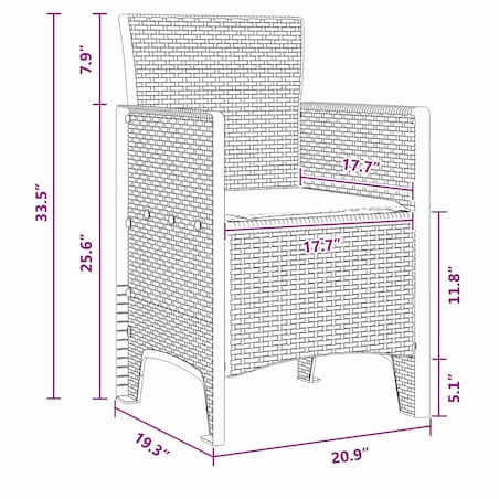 vidaXL Krzesło Ogrodowe 2 pcs Biały 53 x 49 x 85 cm PP