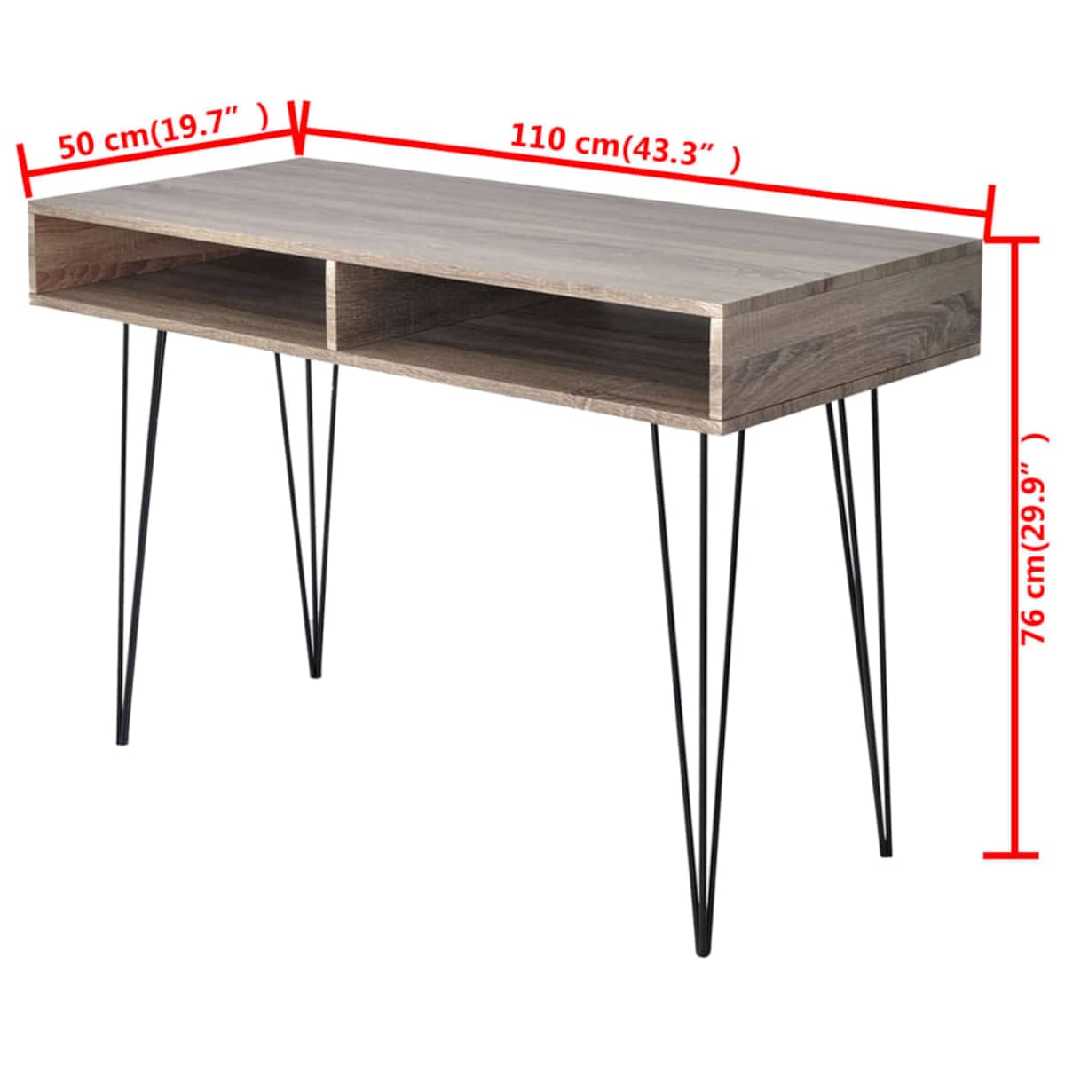 vidaXL Biurko z 2 półkami, szare