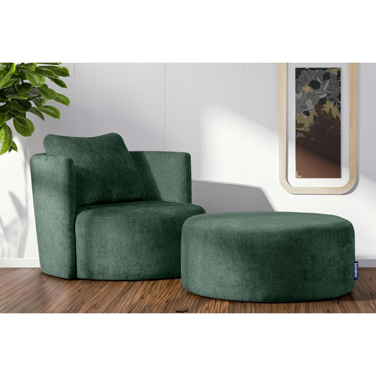 KONSIMO RAGGI Fotel obrotowy zielony