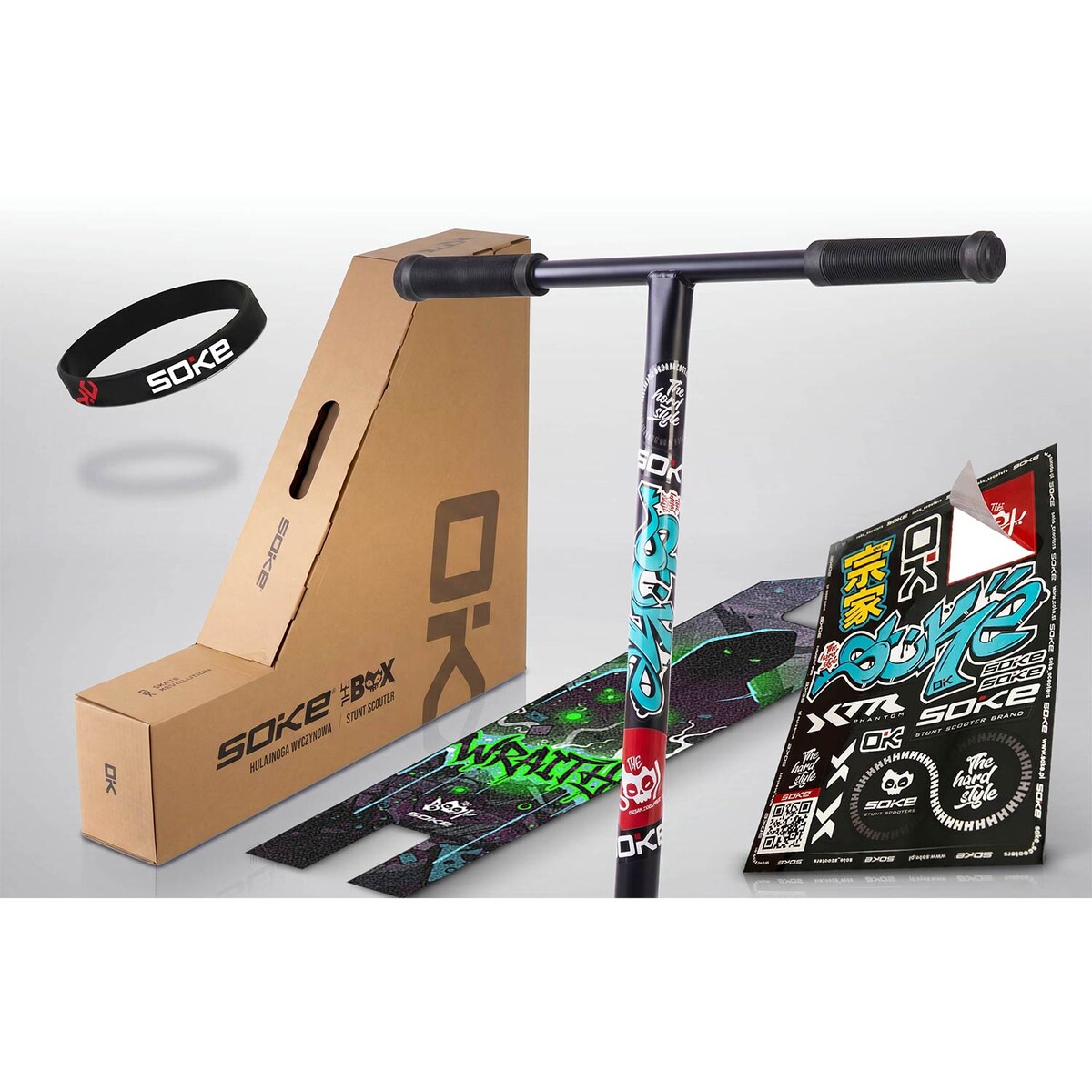 Hulajnoga wyczynowa Soke Box SCS ABEC-9 Max Deck 140x553mm XXL zestaw chrom