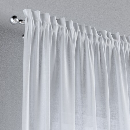 Zasłona na kanale z grzywką 1 szt. 130x260 prześwitująca biała