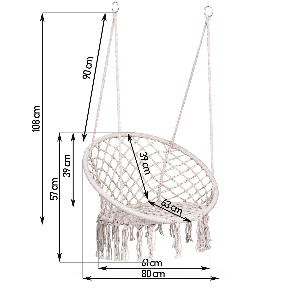 Huśtawka ogrodowa fotel bocianie gniazdo Sofotel Boho beżowy