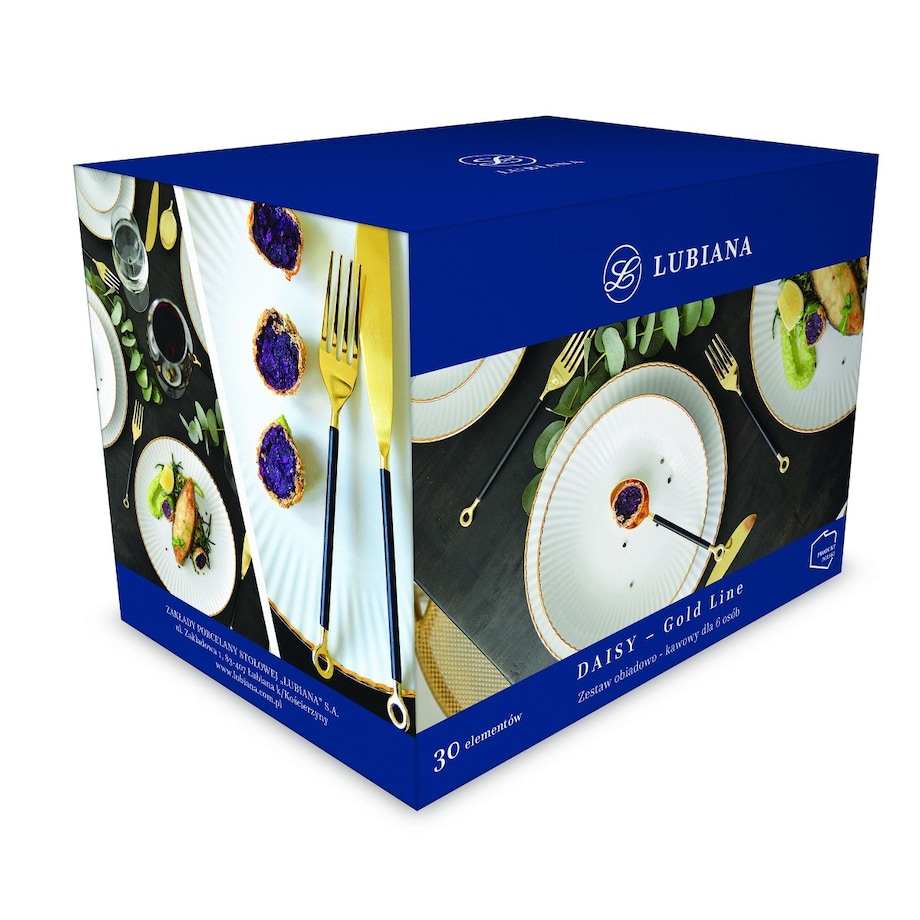 Zestaw obiadowo-kawowy dla 6 osób 30 el. Daisy Gold Line LB19 (1608C)