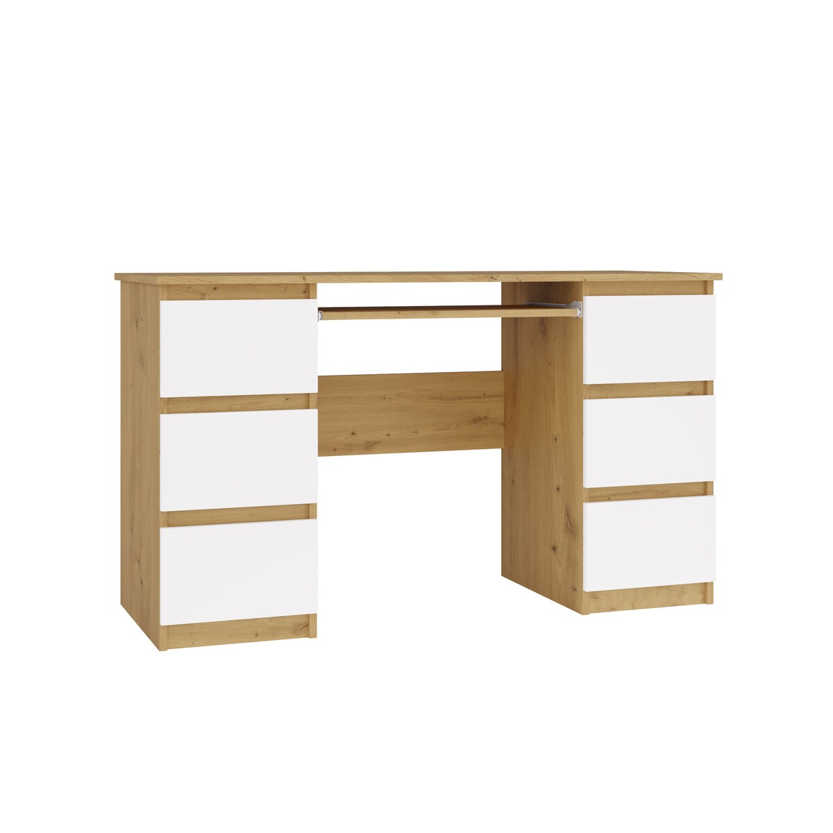 Biurko Topeshop Kuba Dąb Artisan Biel