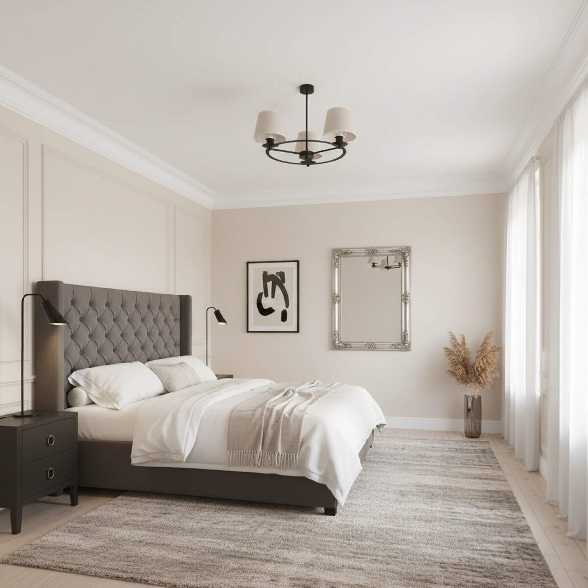lampa wisząca 3-punktowa boho z abażurami z juty edylit czarna