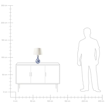 Lampa stołowa CARMEN Porcelana Biały/ niebieski