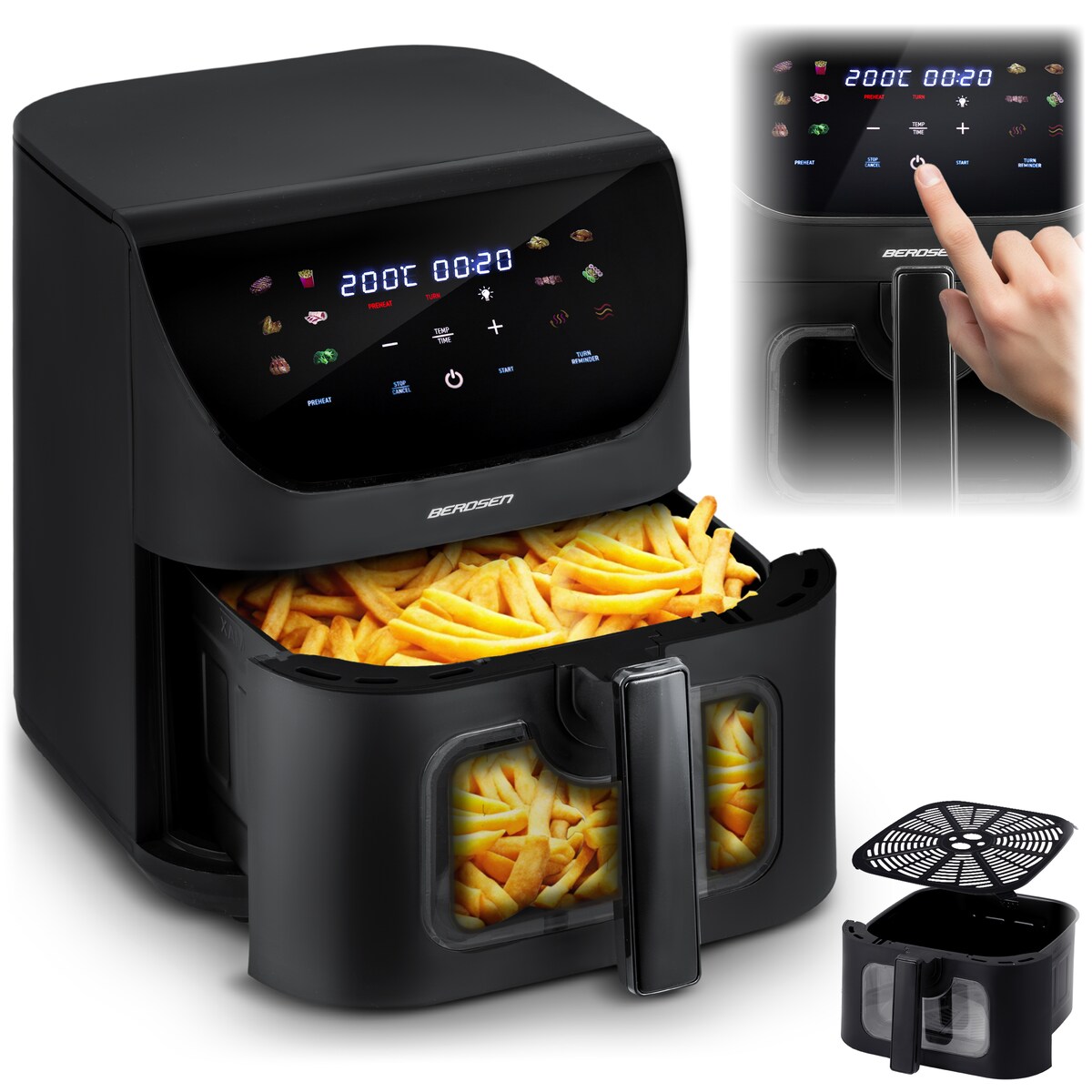 Frytkownica beztłuszczowa air fryer frytownica 8l Berdsen BD-661 1700W