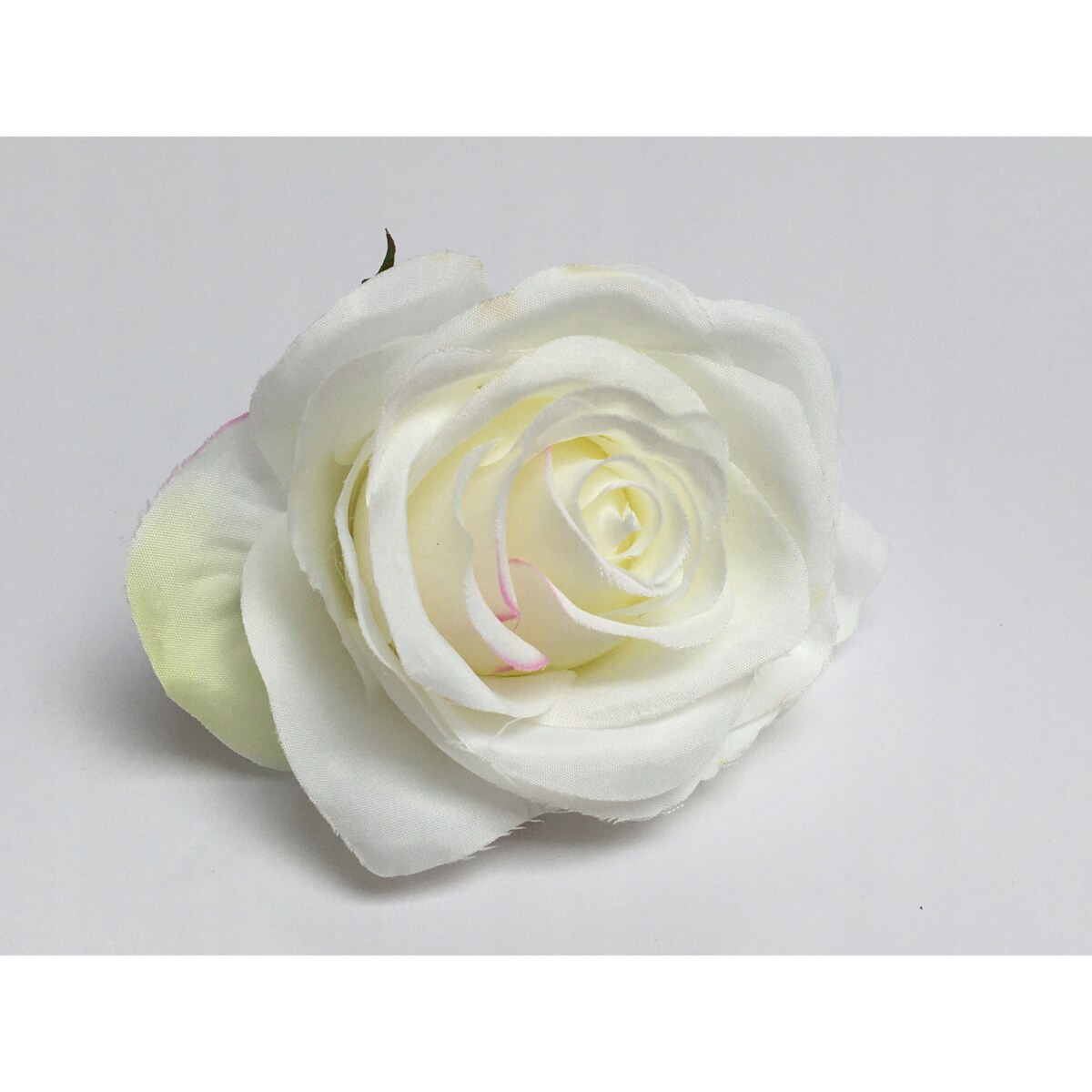 RÓŻA SZTUCZNA główka kwiatowa wyrobowa do STROIKA bukietu dekoracji BIAŁA