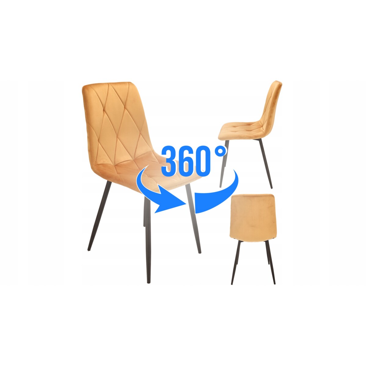 Krzesło PIADO żółte (zestaw nogi + śruby)