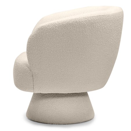 Fotel obrotowy 80x72x70 cm bouclé Nalf - IV jasnobeżowy