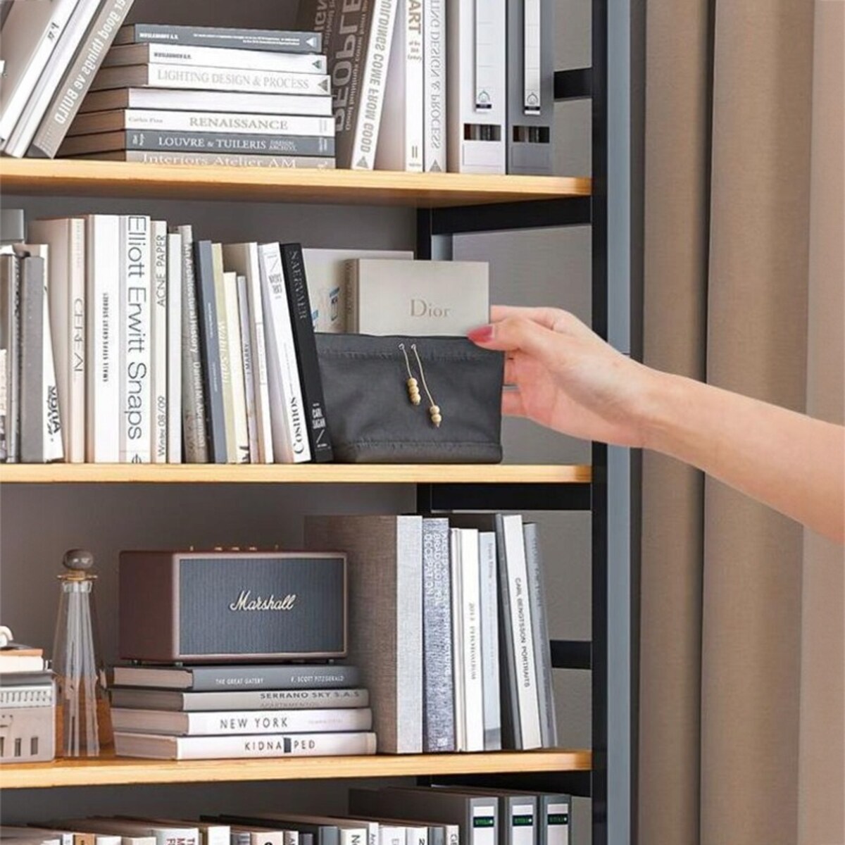 Regał na książki segregatory wysoki szafka loft metalowa industrialny 174cm