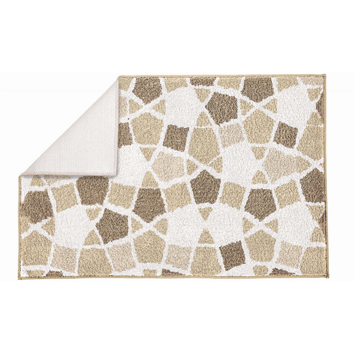 Kleine Wolke Sintra Dywanik łazienkowy mozaika 70x120 cm macadamia beż brąz