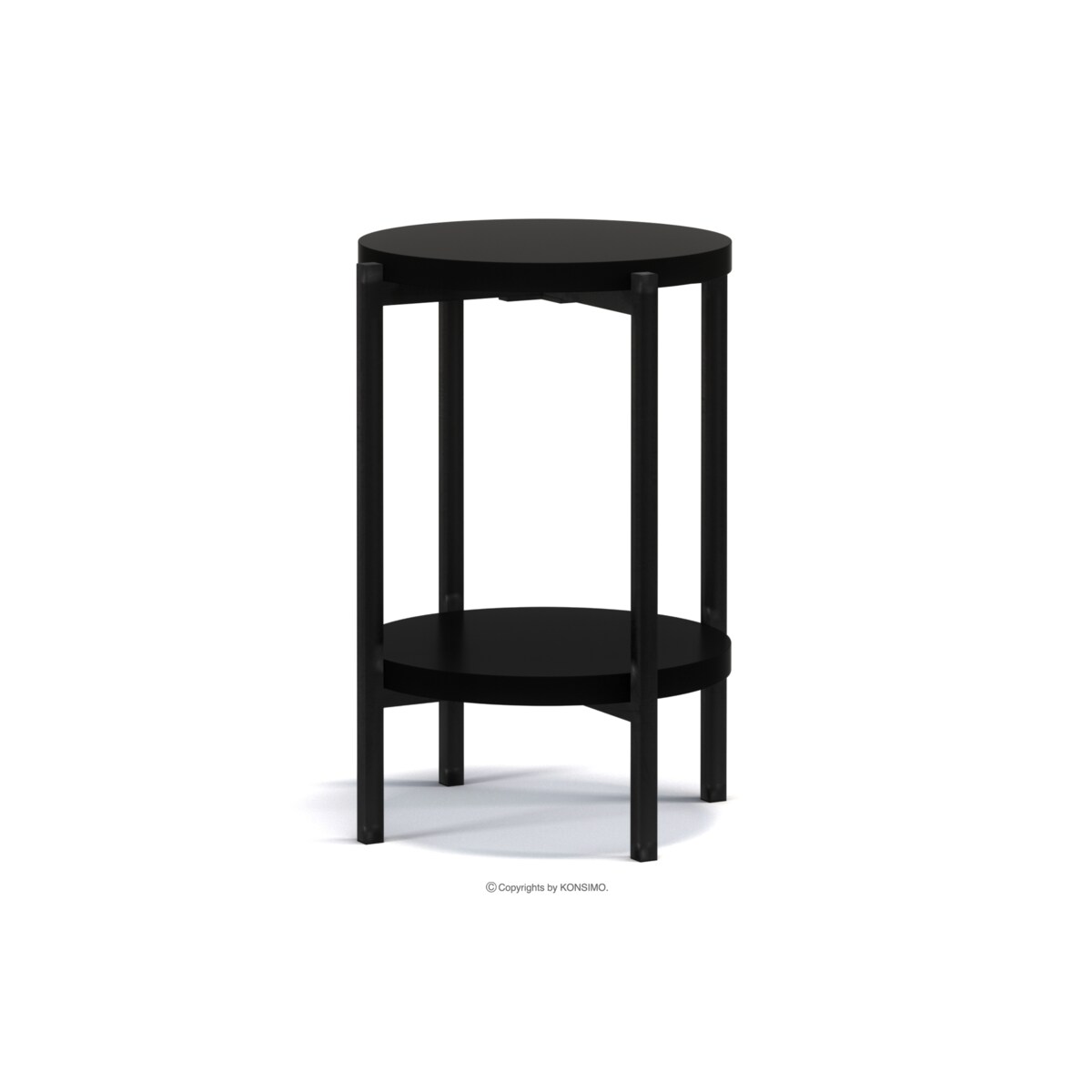 KONSIMO GERIS Stół wysoki z półką w stylu loft, czarny mat