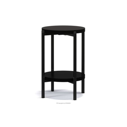 KONSIMO GERIS Stół wysoki z półką w stylu loft, czarny mat