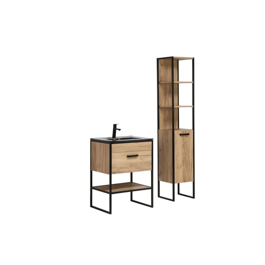 Zestaw mebli łazienkowych BROOKLIN 800 + 820 95 cm dąb craft złoty