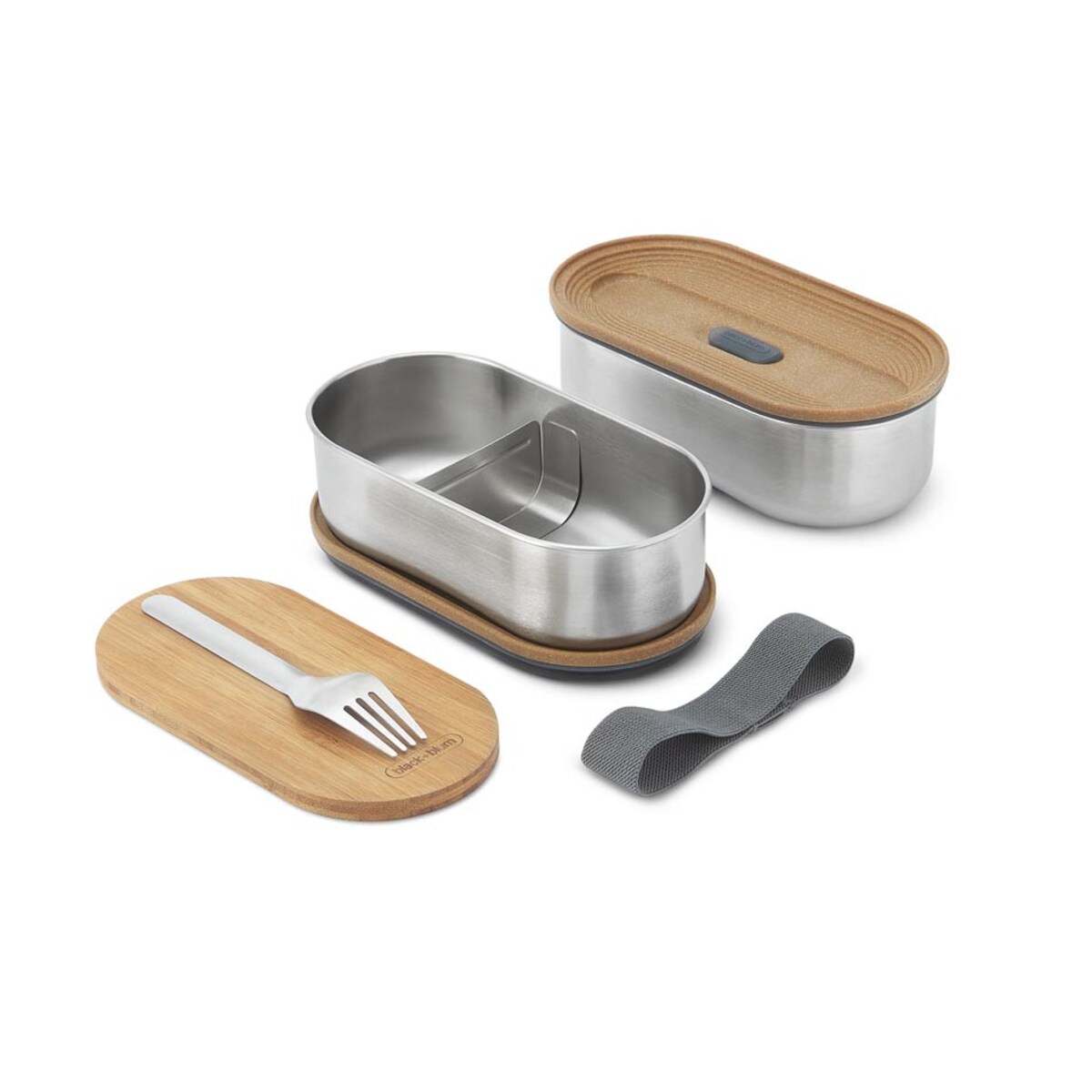 Zestaw 2 lunchboxów stalowych, 18.5 x 9.7 x 12 cm, Black Blum