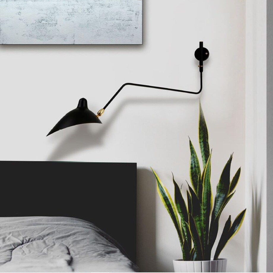 Kinkiet ścienny na peszlu Crane ST-W8701 Step do sypialni czarny