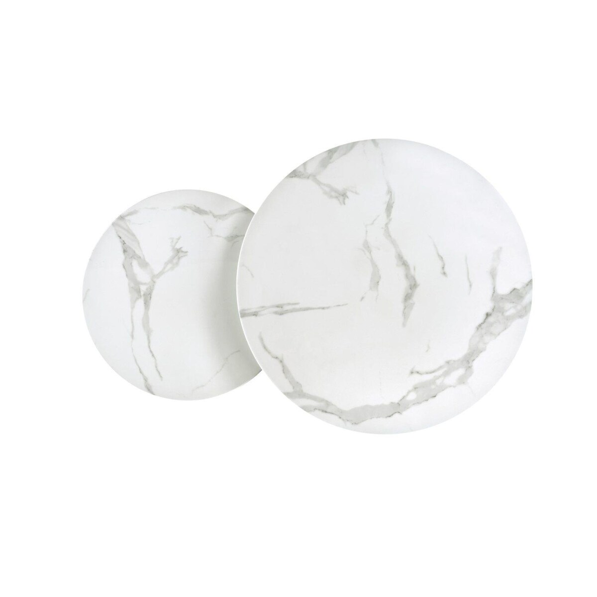 ZESTAW 2 STOLIKÓW Yasmine 85x45 i 60x38 cm SZKŁO MARMUROWE