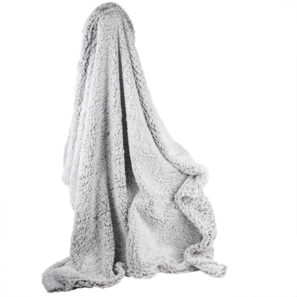 Koc polarowy Soportar Intesi szary gruby ciepły na kanapę lub łóżko 150x120 cm