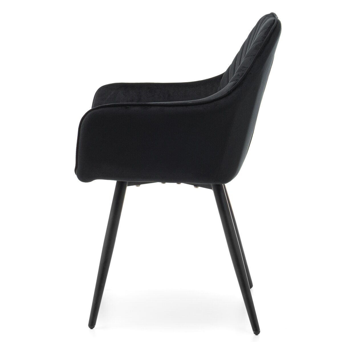 Krzesło tapicerowane welurowe do salonu jadalni VASTO czarne