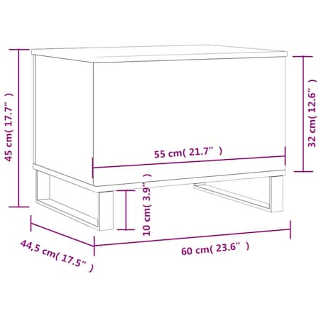 vidaXL Stolik kawowy, biały 60x44,5x45 cm, materiał drewnopochodny