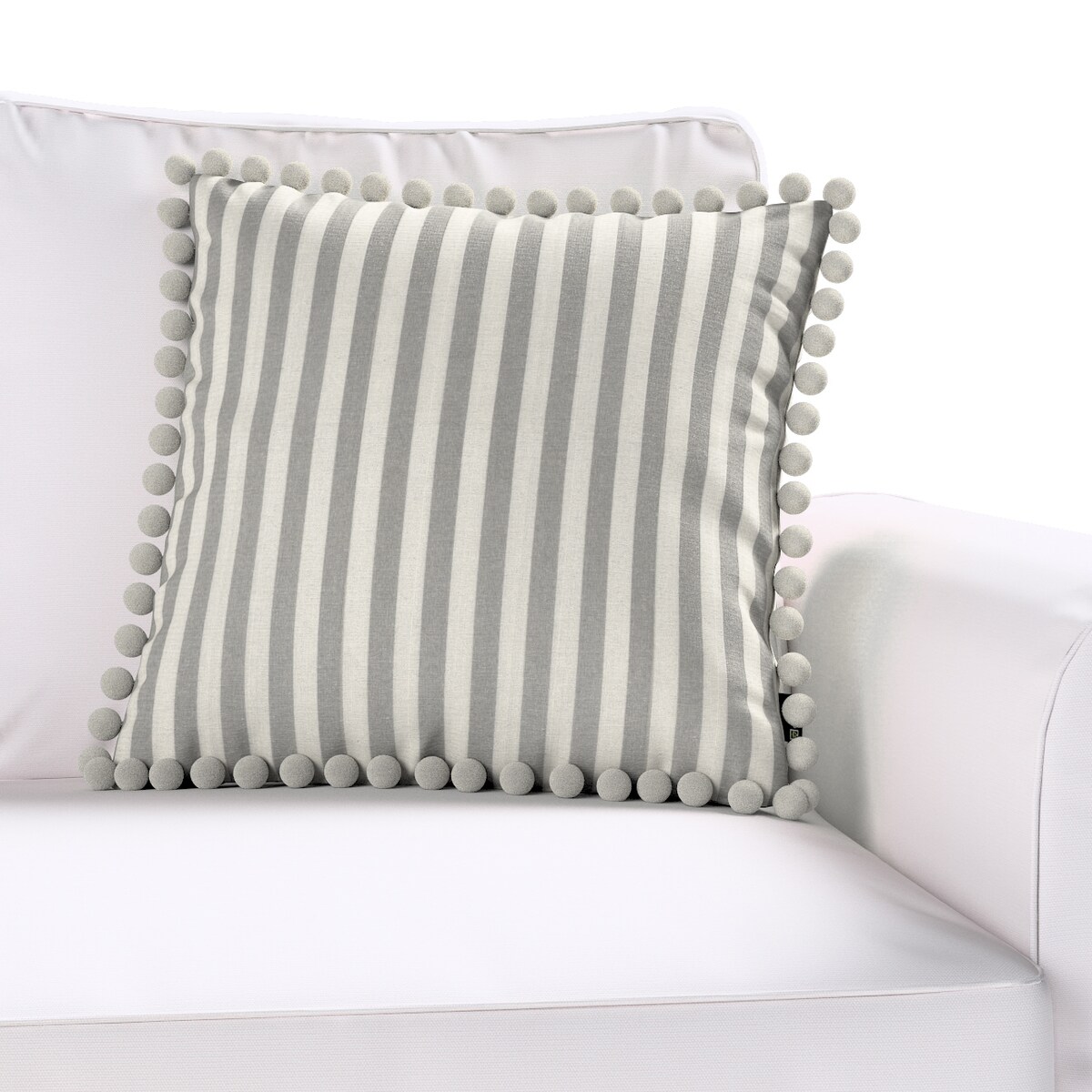 Poszewka Wera na poduszkę 45x45 szaro-białe pasy (1,5cm)