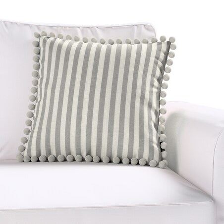 Poszewka Wera na poduszkę 45x45 szaro-białe pasy (1,5cm)
