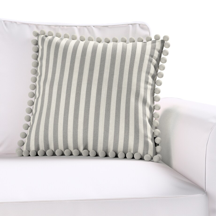 Poszewka Wera na poduszkę 45x45 szaro-białe pasy (1,5cm)