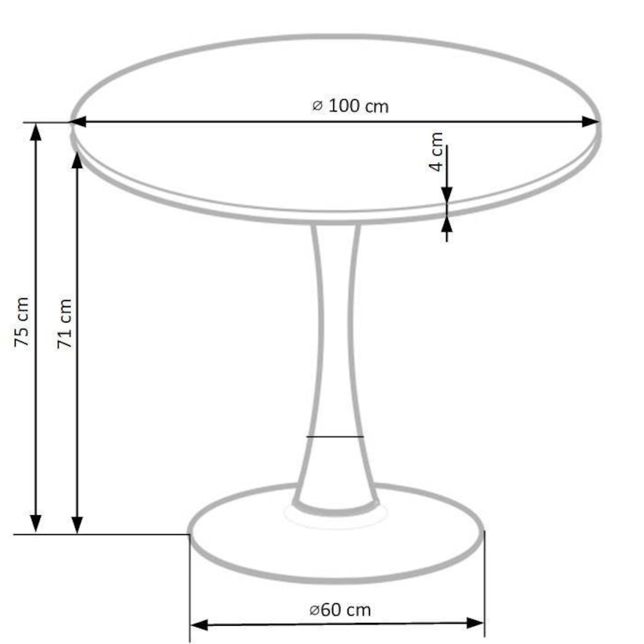 STÓŁ OKRĄGŁY Carmelia dla 4 osób 100 cm ORZECH | CZARNY