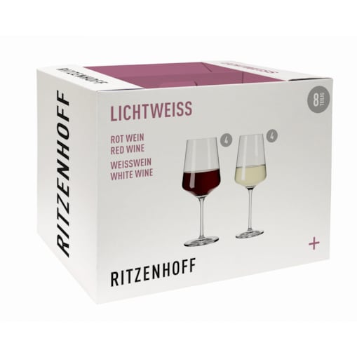 Zestaw 4 kieliszków do białego wina i 4 do czerwonego wina Lichtweiss