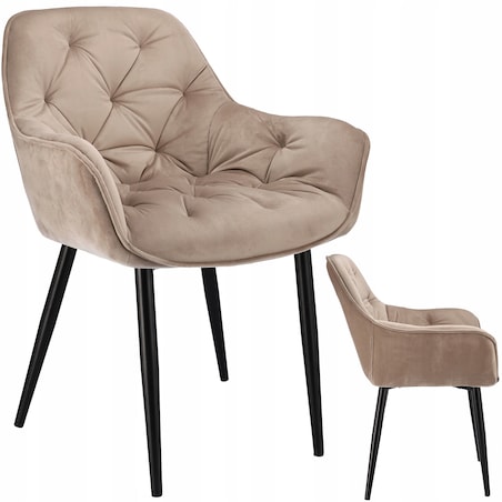 KRZESŁO welur TAPICEROWANE do salonu PIKOWANE