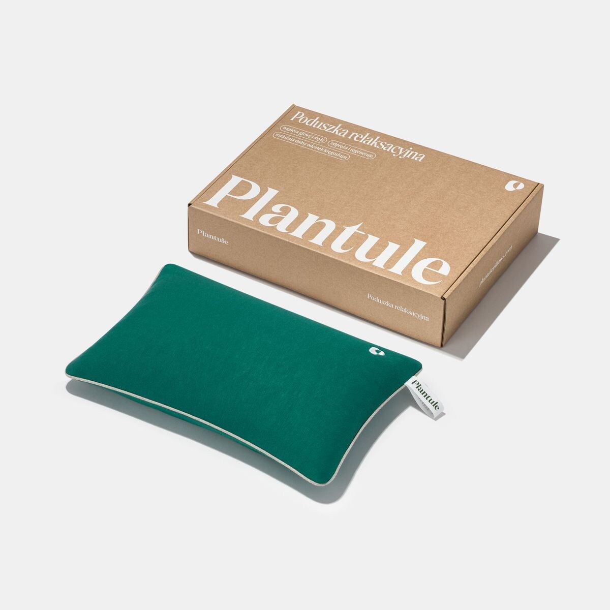 Poduszka podróżna z łuską gryki (butelkowa zieleń)