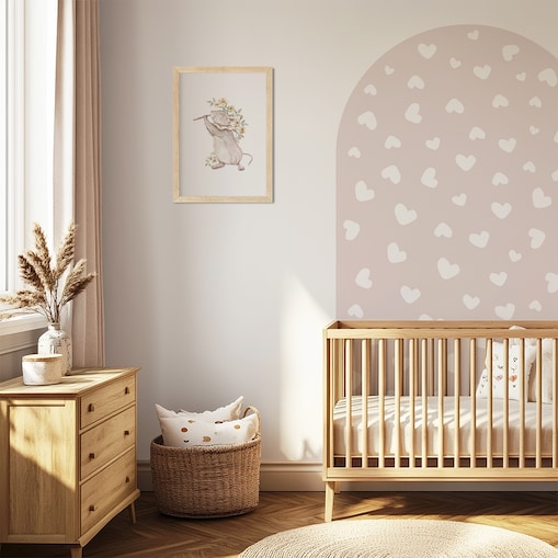 Naklejka na ścianę łuk brudny róż - serca XXL