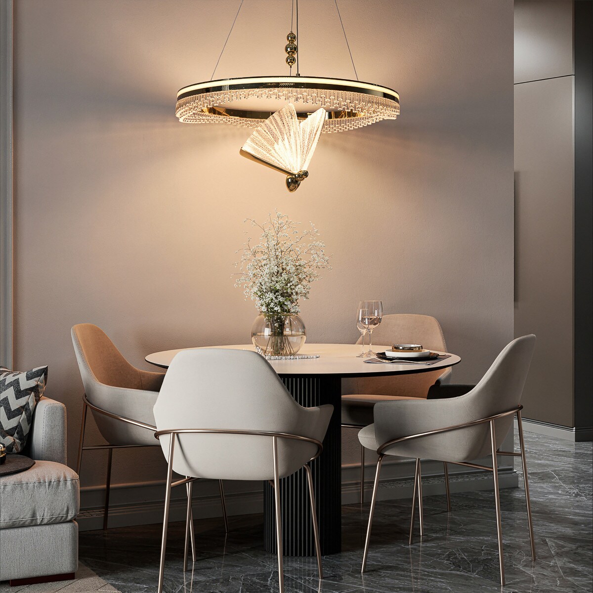 Lampa wisząca Light Prestige Marissa złoty LED CCT 3000K/4000K/6000K (regulowana) 1 szt.