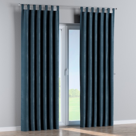 Zasłona na szelkach 1 szt. 130x245 pruski błękit