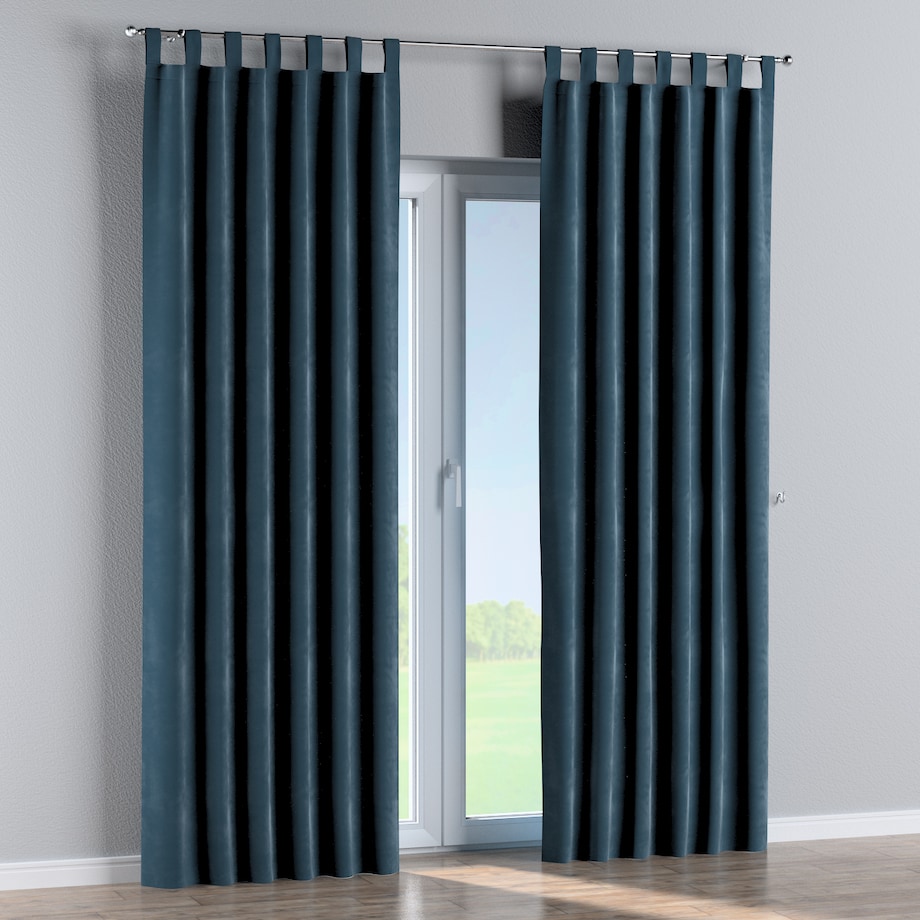 Zasłona na szelkach 1 szt. 130x245 pruski błękit