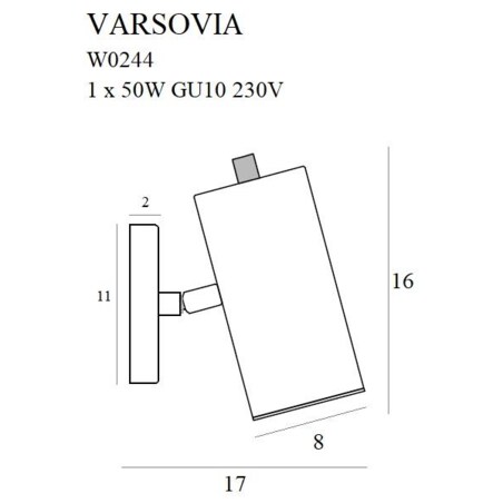 Kinkiet LAMPA ścienna VARSOVIA W0244 Maxlight metalowa OPRAWA tuba regulowana mosiądz