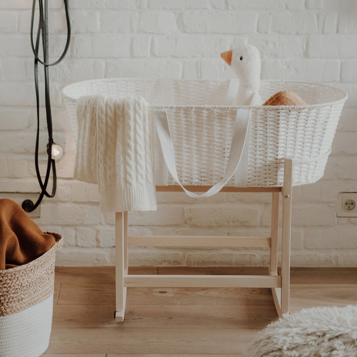 Bujak na kosz Happy Moses - RockingBaby Stand naturalny