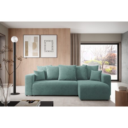 Narożnik EVORA L z pojemnikiem tkanina miękki plusz Kolor: Onega 06