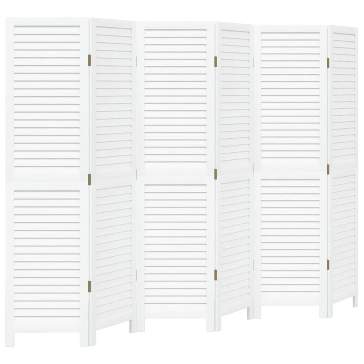 vidaXL Parawan pokojowy, 6-panelowy, biały, lite drewno paulowni