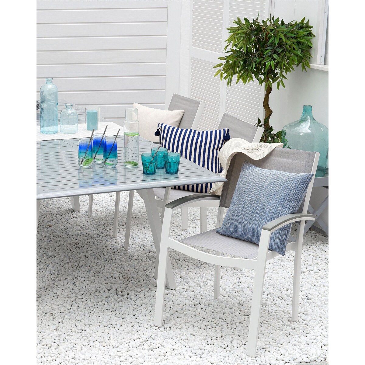 Zestaw 2 krzeseł ogrodowych szary PERETA